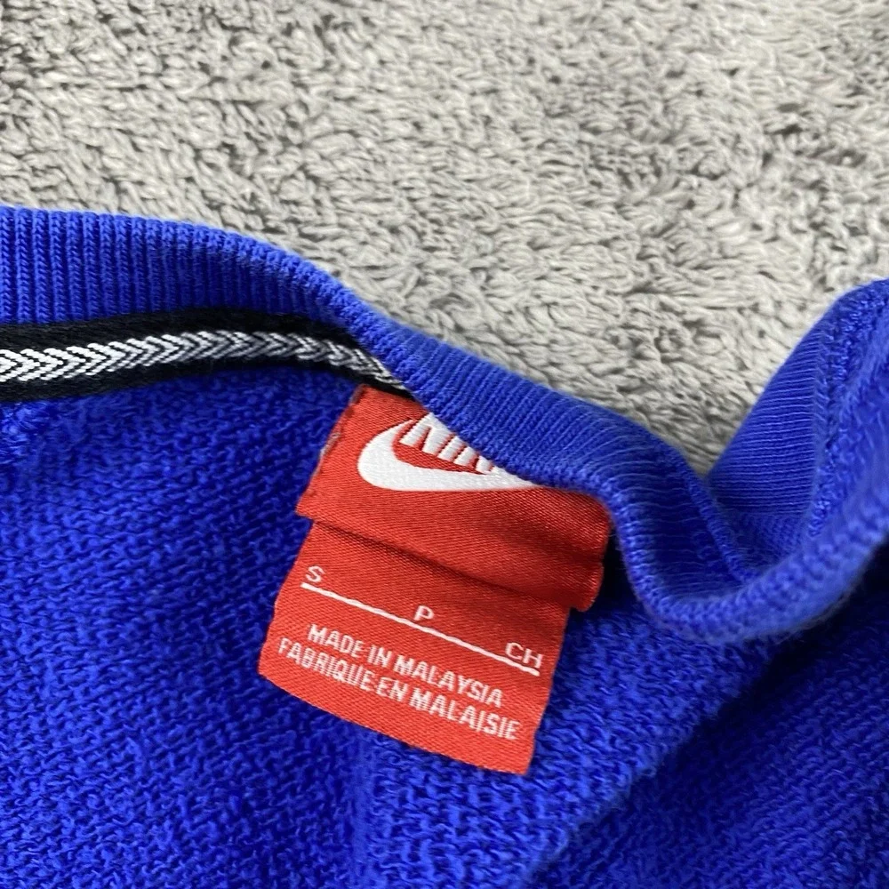 Nike Crewneck Sweatshirt Peach-Pink Lettering Logo Womens Small Blue